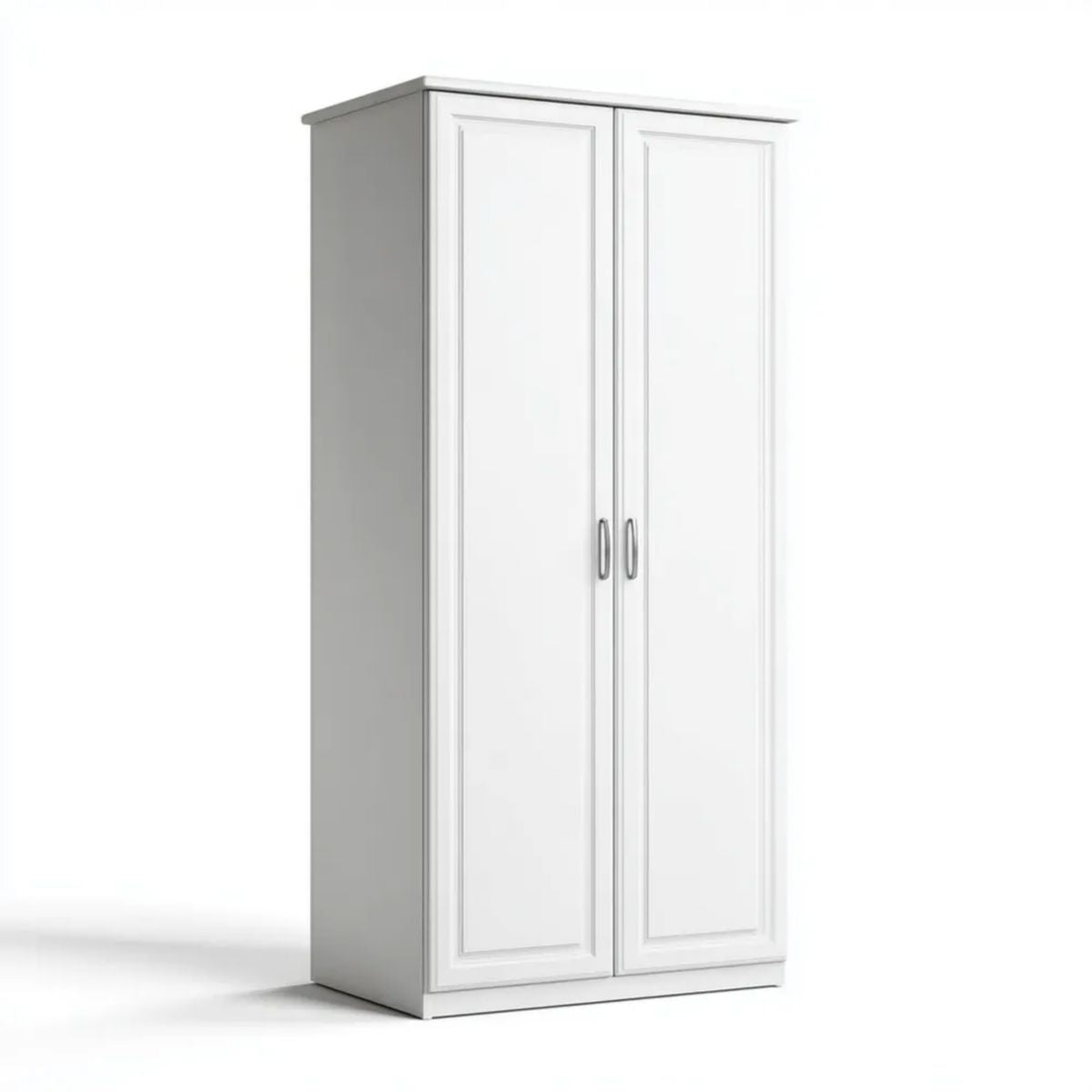 Biała dwudrzwiowa szafa ubraniowa z płyty MDF 80 x 52 x 180 cm