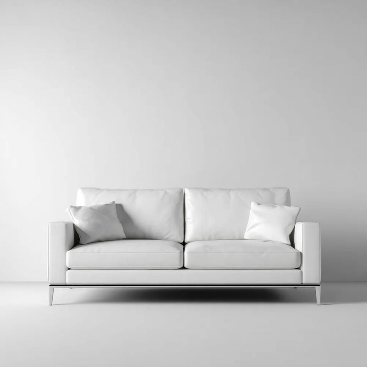 Biała dwuosobowa sofa z tapicerką poliestrową 180 × 90 × 85 cm