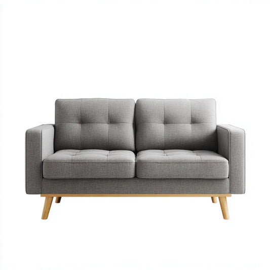 Dwuosobowa sofa z tkaniny szara 145 x 80 x 84 cm