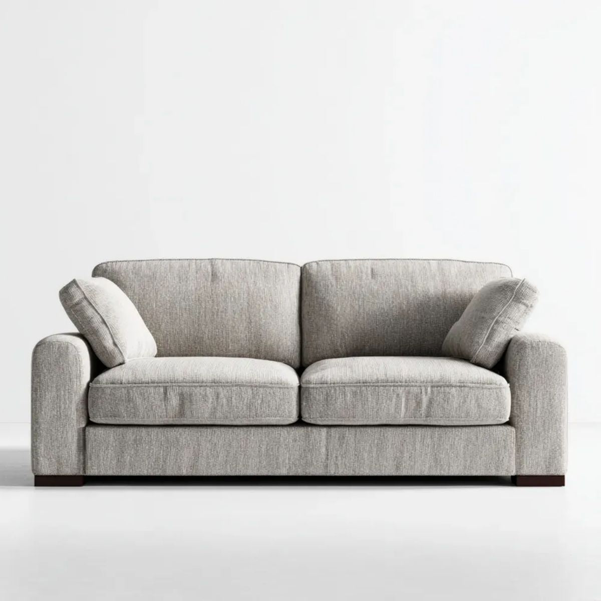 Sofa dwuosobowa szara z tapicerką poliestrową 180 × 90 × 85 cm