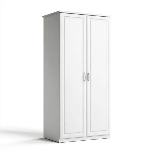 Biała dwudrzwiowa szafa ubraniowa z płyty MDF 80 x 52 x 180 cm