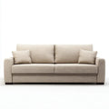 Beżowa sofa 3-osobowa z tapicerką poliestrową, 220 × 92 × 88 cm