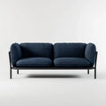 Dwuosobowa sofa granatowa z tapicerką poliestrową na stalowej ramie, 160 × 78 × 78 cm