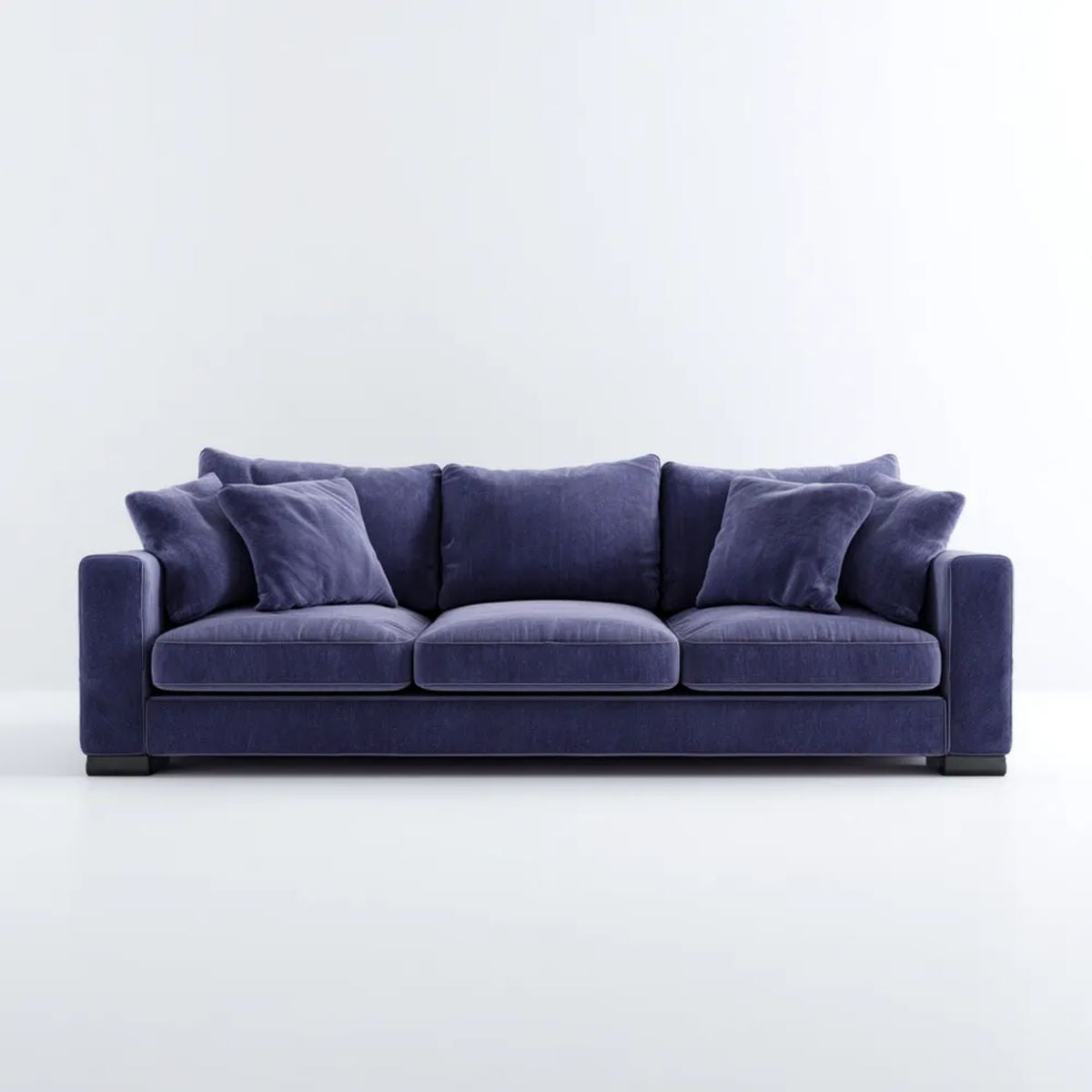 Trzyosobowa sofa aksamitowa granatowa 240 × 95 × 85 cm