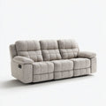 3-osobowa sofa relaksacyjna z mikrofibry, jasnoszara, 210 x 95 x 102 cm