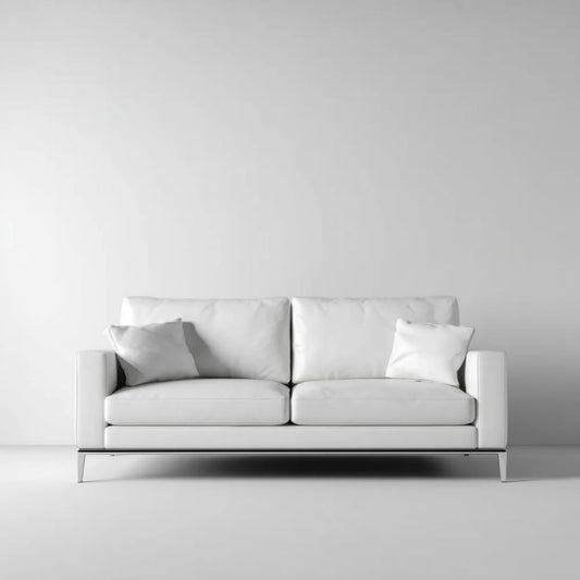 Biała dwuosobowa sofa z tapicerką poliestrową 180 × 90 × 85 cm
